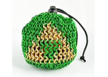 DIY สแตนเลสอลูมิเนียม Chainmail โลหะแหวนตาข่ายถุงลูกเต๋าด้วยสีชุบ