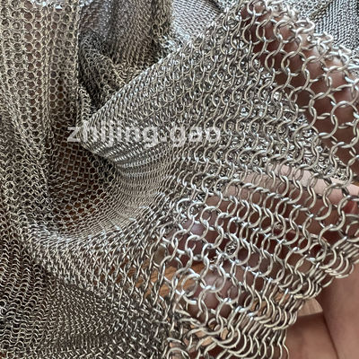 7 มิลลิเมตร สูบชนิด Sus304 แหวน Chainmail สําหรับเสื้อผ้าป้องกัน