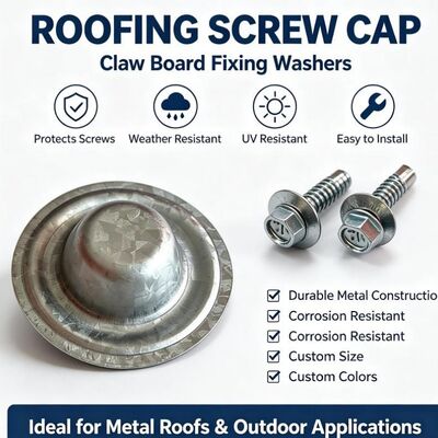 หมวกสกรูหลังคาโลหะกันน้ํา ครอบคลุม ZAM Steel Seal หัวสกรูที่มีอยู่เพื่อป้องกันการรั่ว