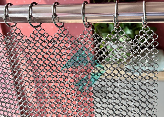 1.2x10mm สแตนเลสโลหะแหวน Mesh Drapery สําหรับการตกแต่ง
