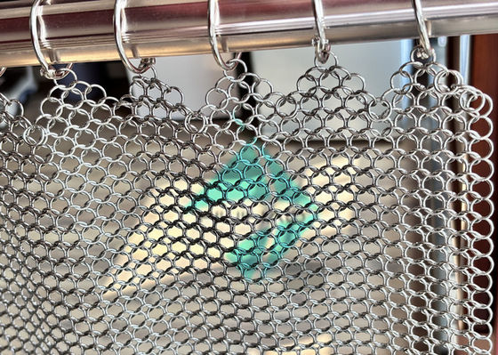 1.2x10mm สแตนเลสโลหะแหวน Mesh Drapery สําหรับการตกแต่ง