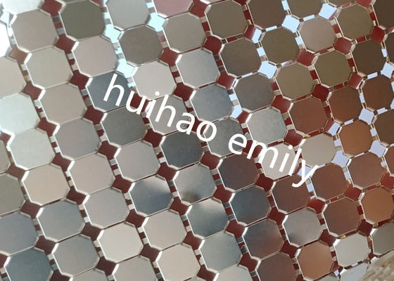 8x8mm สีอัลลูมิเนียมกระจกกระจกโลหะ Mesh สําหรับตกแต่ง