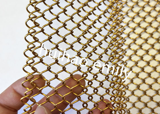 6x6mm Aperture ประดับโลหะ Mesh ผ้าม่านสําหรับจอไฟ