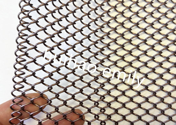 6x6mm Aperture ประดับโลหะ Mesh ผ้าม่านสําหรับจอไฟ