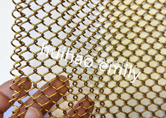 8x8mm Aperture อัลลูมิเนียมโลหะโค้ล Mesh เป็นพื้นที่แบ่งผ้าม่าน