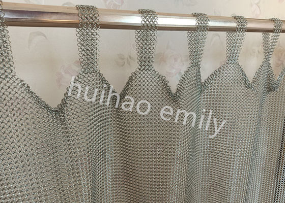 0.8x7mm Welded Type Ring Mesh Curtain สำหรับตกแต่งภายใน