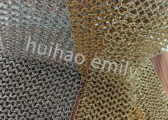 การออกแบบภายใน โลหะกลมแหวนผ้าม่าน Mesh ด้วย SS Eletroplating