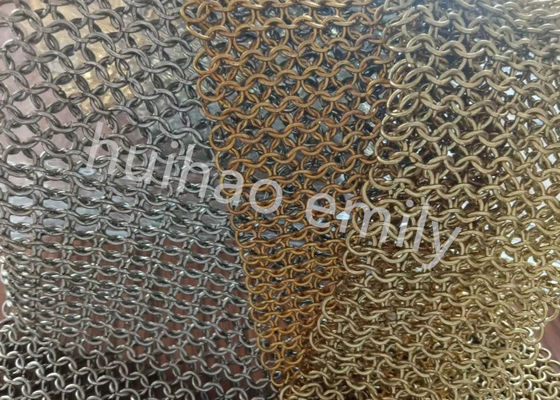 การออกแบบภายใน โลหะกลมแหวนผ้าม่าน Mesh ด้วย SS Eletroplating