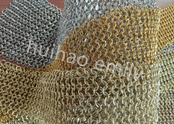 การออกแบบภายใน โลหะกลมแหวนผ้าม่าน Mesh ด้วย SS Eletroplating