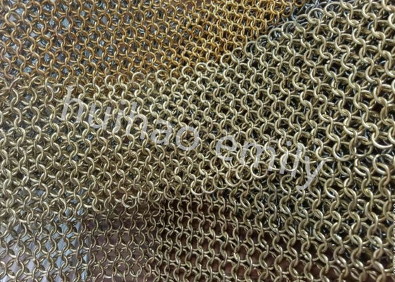 การออกแบบภายใน โลหะกลมแหวนผ้าม่าน Mesh ด้วย SS Eletroplating
