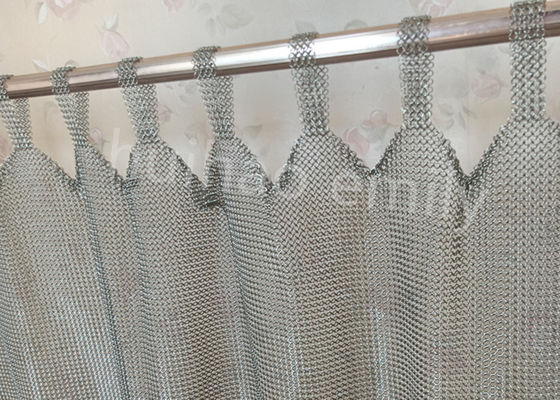 Tab Top Type 7mm Metal Ring Mesh Curtain สแตนเลส 316L