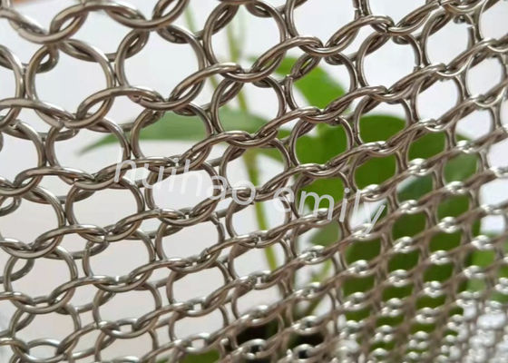 ป้องกันไฟ โลหะแหวน Mesh ผ้าม่านสําหรับ Restaurant Partition