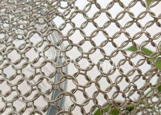 ป้องกันไฟ โลหะแหวน Mesh ผ้าม่านสําหรับ Restaurant Partition