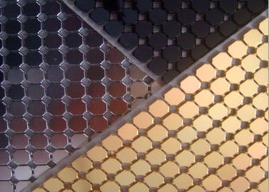 4 มม สีทอง อลูมิเนียม Sequin Mesh โลหะสําหรับตกแต่งโรงแรม