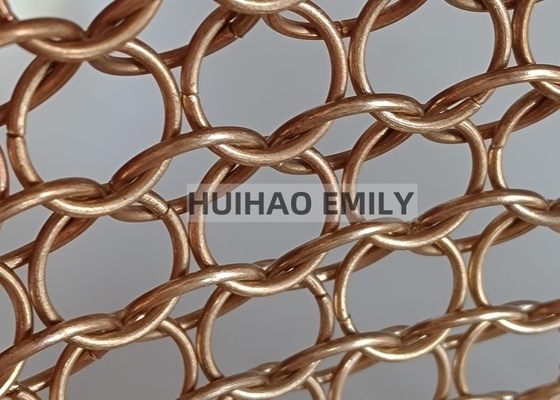 ม่านตาข่ายโลหะห่วงโซ่ Round Ring ขนาด 10 มม. สำหรับตกแต่งโรงแรม