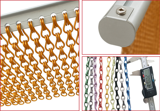 อลูมิเนียม Chain Link Mesh ผ้าม่าน 16 มิลลิเมตร