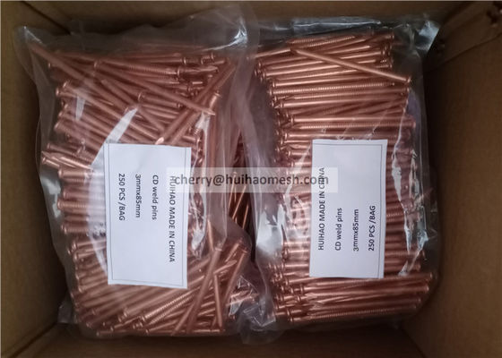 หมุดเชื่อมตัวเก็บประจุชุบทองแดงฉนวนกันความร้อนเหล็กคาร์บอนต่ำ3mm