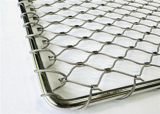 ตาข่ายเชือกลวดสแตนเลสสตีลเกรด 316 แบบยืดหยุ่นขนาด 2 มม. สำหรับกรงสัตว์ในสวนสัตว์และตาข่ายนก