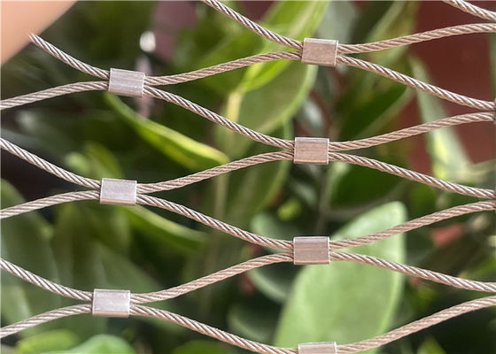 ตาข่ายเชือกปลอกสแตนเลส 2.5 มม. แข็งแรงและยืดหยุ่นสำหรับผนังอาคารสีเขียว