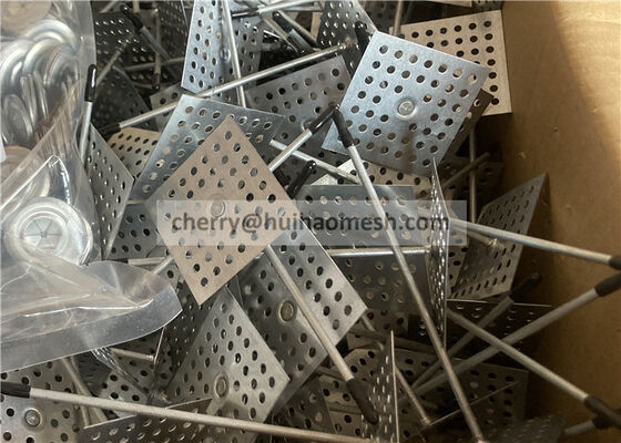 ตัวยึดฉนวน Rockwool แบบมีรูพรุน พร้อมแหวนรองล็อคตัวเอง เกจ 12