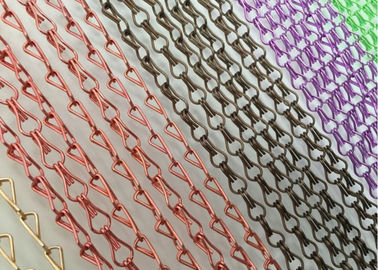 2 มิลลิเมตร Hook Link ประเภทโลหะ Mesh Drapery หน้าต่างประตู Fly Curtain