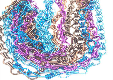2 มิลลิเมตร Hook Link ประเภทโลหะ Mesh Drapery หน้าต่างประตู Fly Curtain