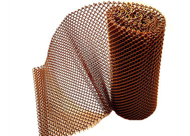 สีทองแดง อลูมิเนียมโลหะ Mesh Drapery สําหรับส่วนกลาง
