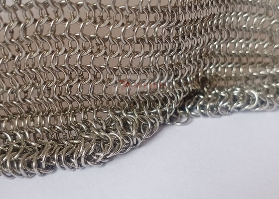ตาข่ายแหวน Chainmail รอยสแตนเลส 0.53x3.81 มม. สำหรับม่านตาข่ายโลหะ