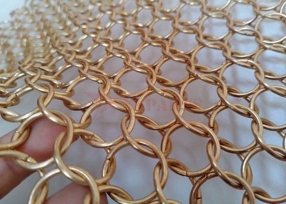 ผ้าตาข่าย Chainmail สีทอง 1.5x15 มม. สำหรับฉากกั้นห้อง