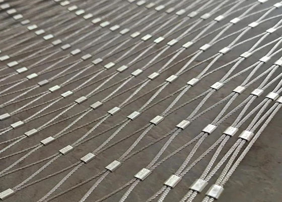 สแตนเลส 304 เนื้อผงยืดหยุ่นเชือก Mesh สําหรับความปลอดภัย Handrail รั้ว