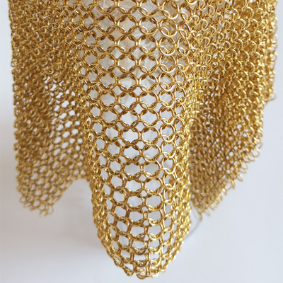 สแตนเลส 304 Chainmail แหวนตาข่ายผ้าม่านสำหรับตกแต่งพื้นที่ Divider