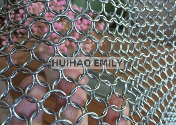 ม่านตาข่ายโลหะห่วงโซ่ Round Ring ขนาด 10 มม. สำหรับตกแต่งโรงแรม