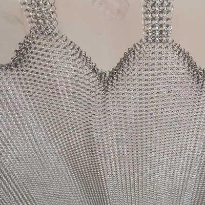 ผ้าม่านเตาเพลิง โลหะแหวน Mesh ด้วยสีโบราณเสร็จ