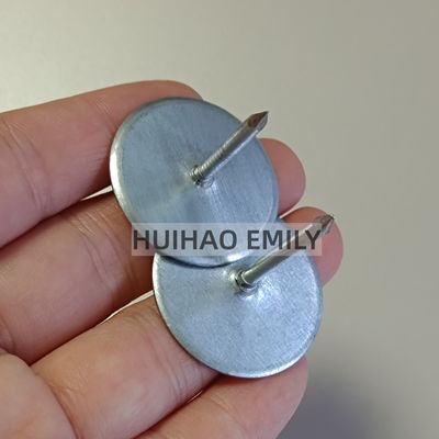 หมุดฉนวนหัวถ้วยเหล็กชุบสังกะสีเชื่อมติดกับแผ่นโลหะของท่อ