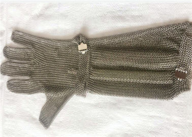 SS Chain Mail แหวนไปรษณีย์ตาข่ายตัดความปลอดภัยถุงมือที่มีความยาวขยาย