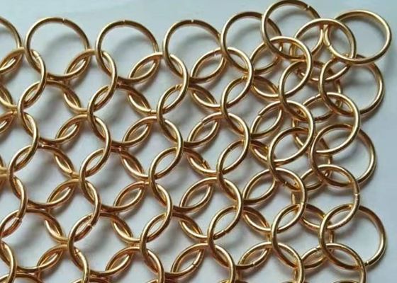 10mm Round Ring Chainmail สานม่านตกแต่งสแตนเลส Chainmail Ring Mesh