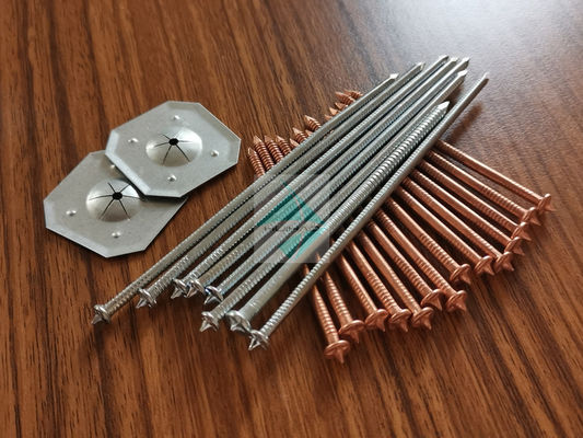 Capacitor Discharge เครื่องเชื่อม Zinc Coat Steel Stud Welding Pins พร้อมเครื่องซักผ้าฝาโดมล็อคตัวเอง Fixing Rock Wool