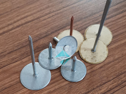 12Gauge 38mm Ductwork Metal Cupped Head Weld Pins, Rock Wool ฉนวนกันความร้อนเล็บเชื่อมสำหรับระบบ HAVC