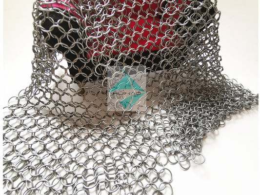 อลูมิเนียมอัลลอยด์ Chainmail ตาข่ายแหวนกลม, ตัวแบ่งการตกแต่งโลหะตาข่ายแหวน