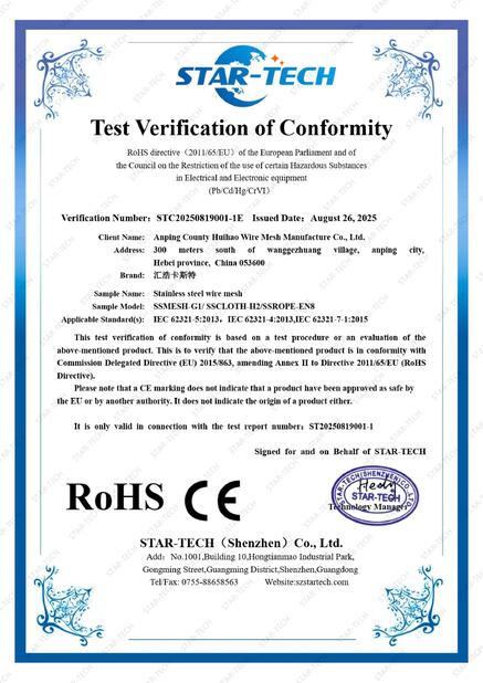 จีน Huihao Hardware Mesh Product Limited รับรอง